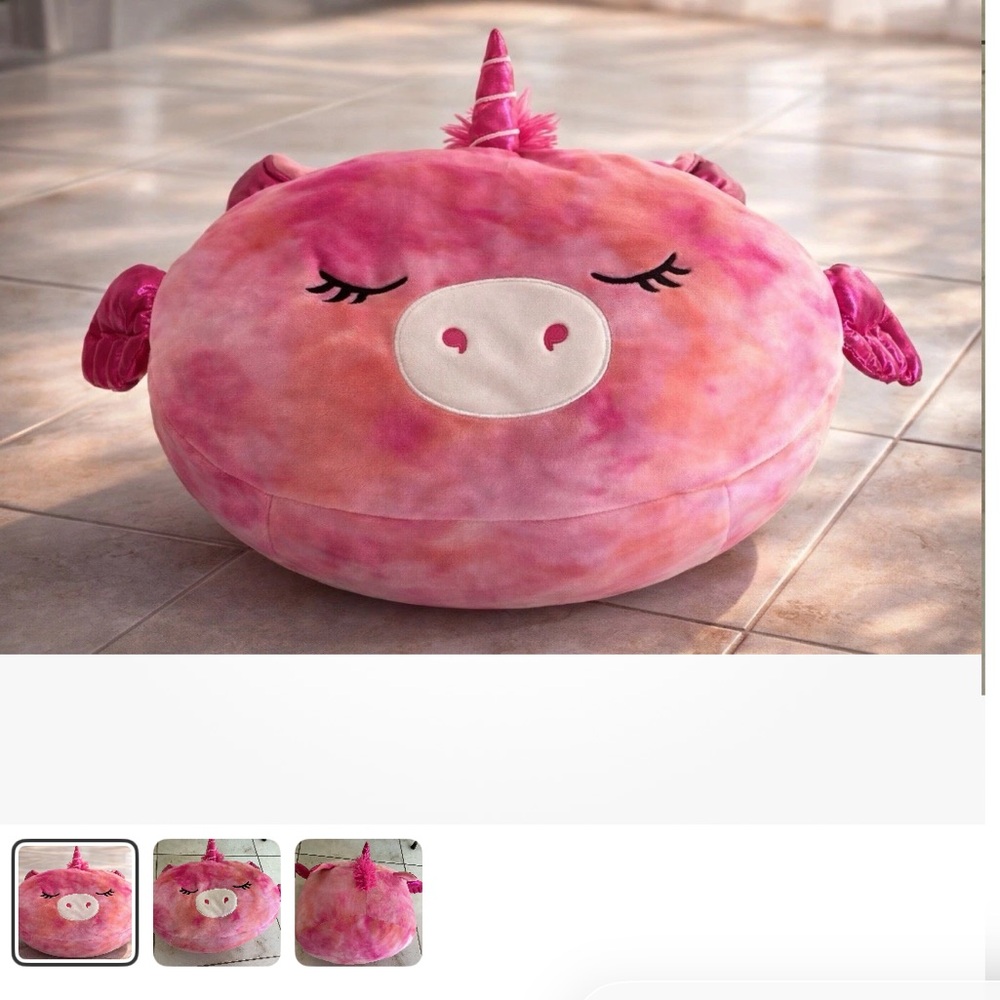 Squishmallows Stackable Henley Alicorn Pegasus/Unicorn 14” Pink Soft Pillow
